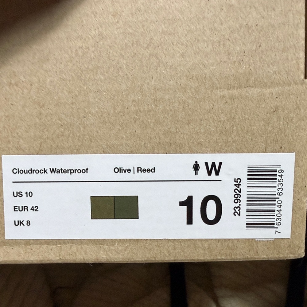 Women’s ON Cloudrock Waterproof Mid-Top Trail Sneakers — Olive Green Size 10 - Picture 7 of 7
